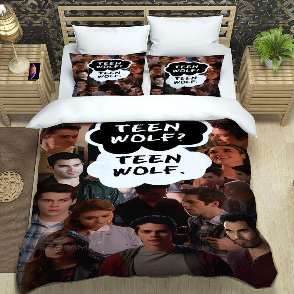 الأزياء المسلسلات التلفزيونية في سن المراهقة الذئب طقم سرير واحد التوأم كامل الملكة الملك الحجم طقم سرير الكبار طفل غرفة نوم غطاء لحاف مجموعة المنسوجات المنزلية