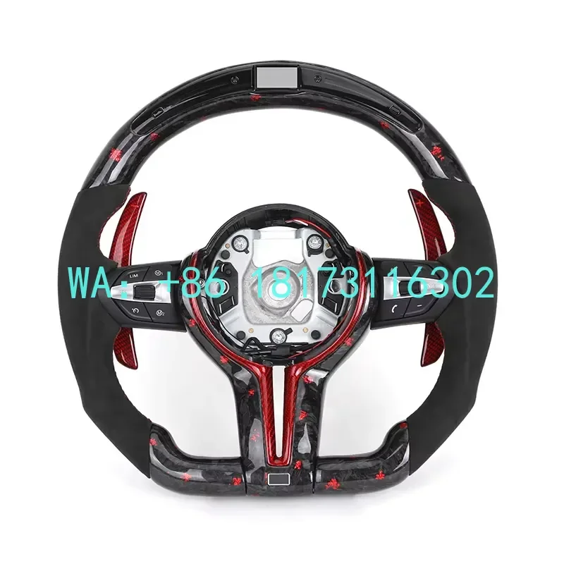 

China Plant 2026 With Red M1 M2 Button Forged Carbon LED Steering Wheel F01 F06 F10 F20 F30 F32 F36 M3 F80 M4 F82 M2 F87