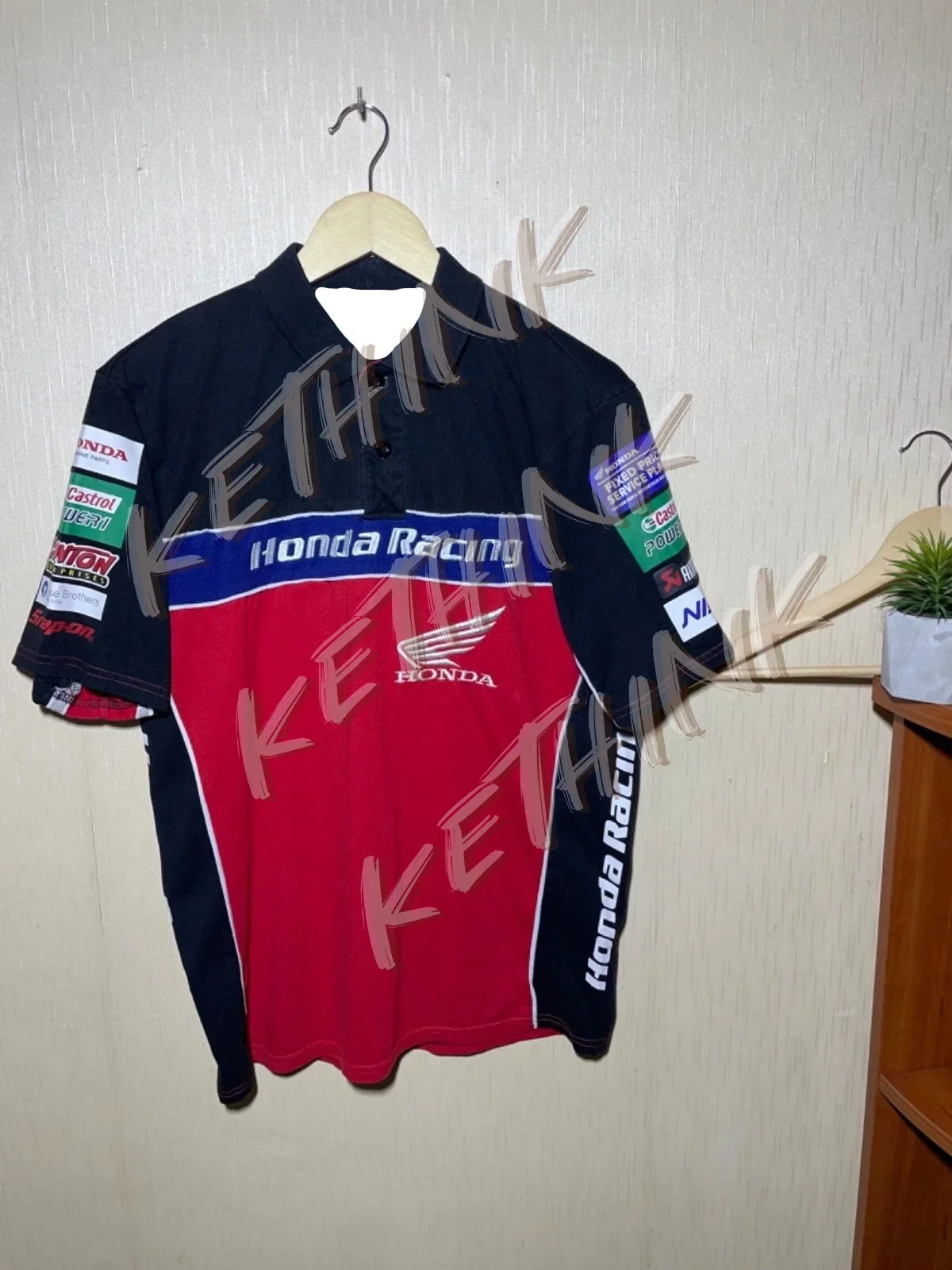 

Honda Racing Polo Shirt Vintage Men Honda Men's POLO Shirt Locomotive Team Racing Short Sleeve ﻿