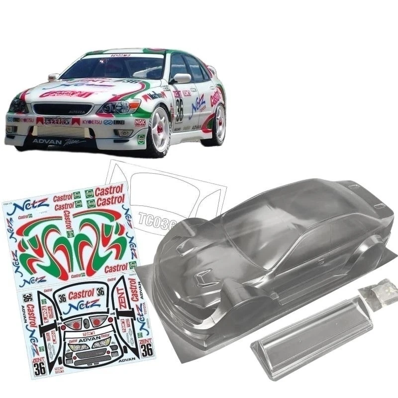 TeamC Bodies 1/10 Altezza RS200 190mm Bodywork Clear Lexan Car Body Shell W/Rear Wing for On Road Rc Drift Car Tamiya TT01 TT02