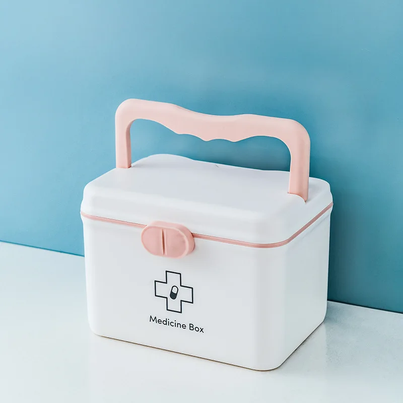 Home Medicine Box Pill Case Storage Plastic First Aid Kit Storage Box Large Capacity Medical Pill Box Container Healthy Tool