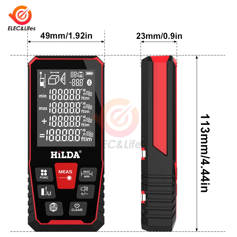 100M/120M Laser Distance Professional Rangefinder Meter Rechargeable Laser Range Portable Finder Ruler Measuring Tool