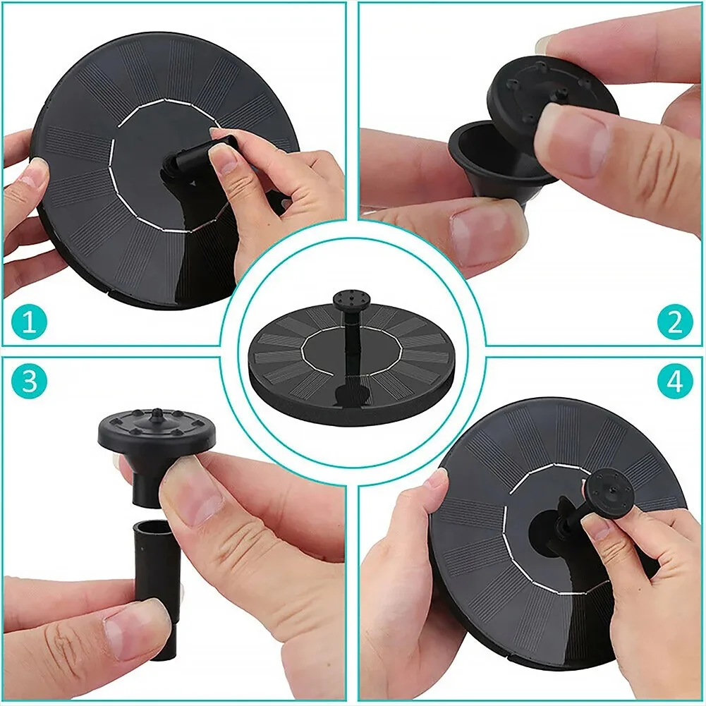 13/16/18cm Floating Solar Fountain Pumps with 8 Nozzles: Beautify Garden Pools, Ponds, Bird Baths. Outdoor