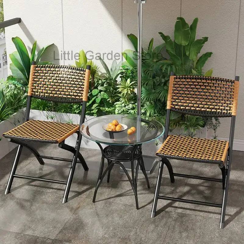 Sillas de jardín plegables de mediados de siglo, sillas de jardín con patas de Metal Vintage negras, para acampar, pescar, jardín, Arredo, balcón, muebles para el hogar