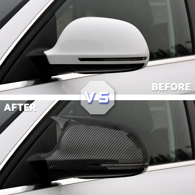 ABS material Carbon appearance Mirror Cover Rearview Side Mirror Cap S Line For Audi A3 8P A4 A5 B8 2008-2009