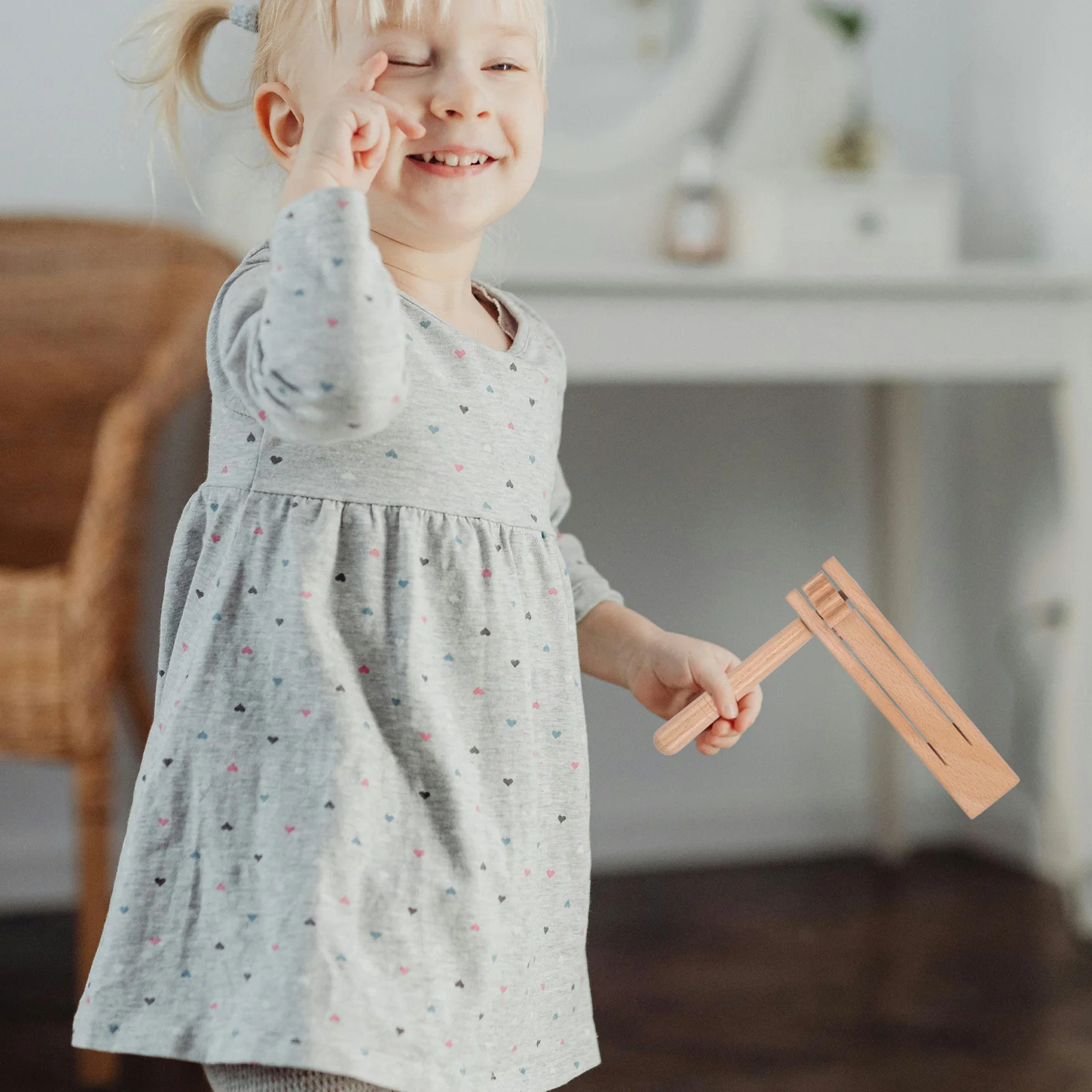 

Wooden Handheld Percussion Instrument Unique Noise Maker for Birthday Party Favors Sports Celebrations Football Events Rattle