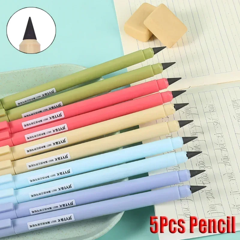 5 Pcs Color Eternal Pencil Lead Core Wear Resistant Not Easy To Break Pencils Portable Replaceable Arts Pen Stationery Supplies