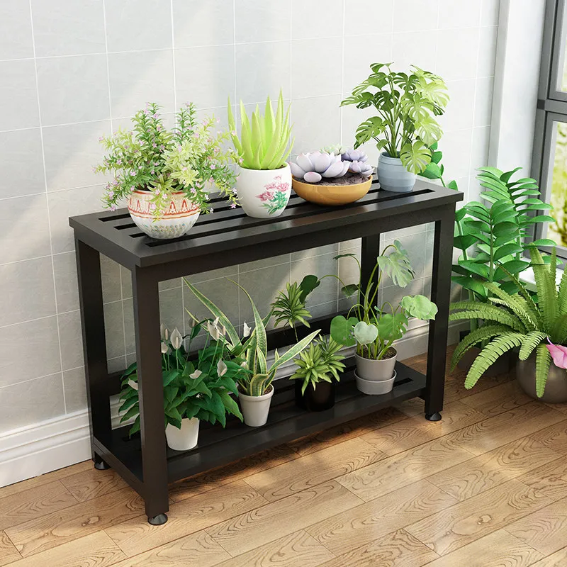 Full wrought iron outdoor flower stand waterproof and anti-corrosion home user outdoor air conditioning shelf display rack