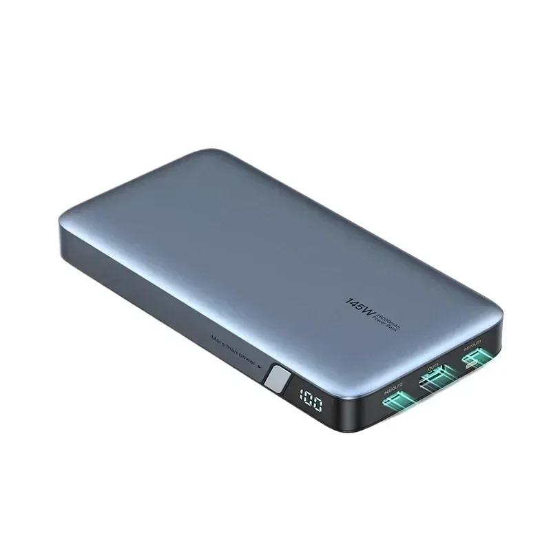 

Портативное зарядное устройство емкостью 145 Вт/100 Вт, 25000/20000 мАч, USB C, 3-портовый аккумулятор PD3.0, цифровой дисплей, 65 Вт, быстрая зарядка