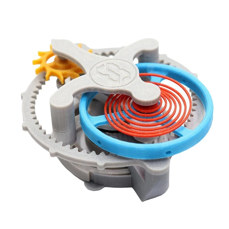 (NEW) Mechanical Clock Internal Structure Model Tourbillon Working Principle 3D Printing DIY Movement Winding Gear Device