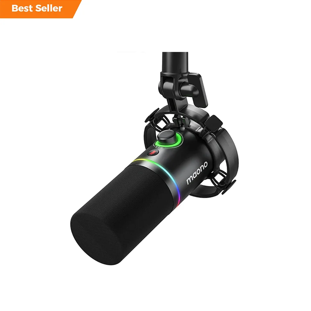 MAONO Professional XLR Dynamic Microphone USB Microfone With Software EQ for Podcast Gaming Sound Card Headphone Speaker Bundle