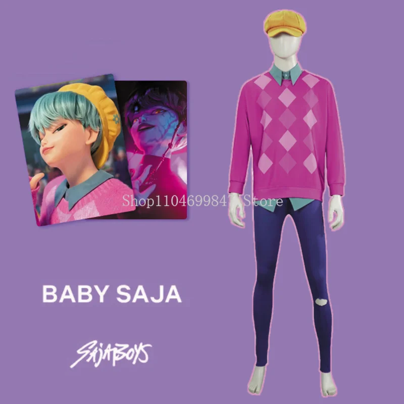 Kpop شيطان الصيادين الطفل ساجا جينو آبي سر الرومانسية ساجا بنين تأثيري حلي شعر مستعار قبعة مجموعة كاملة أنيمي فيلم موحد هالوين #5