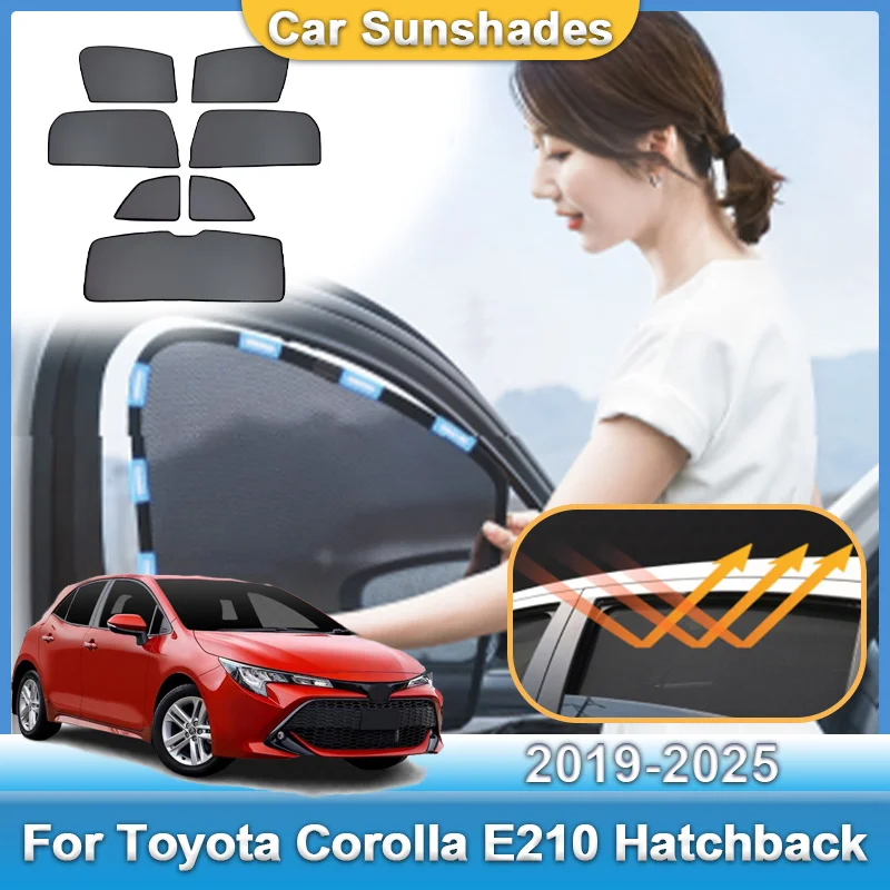 For Toyota Auris Corolla E210 Hatchback 2019 2020~2025 Car Mesh Sun Shade Sunscreen Curtains Side Window Curtain Car Accessories