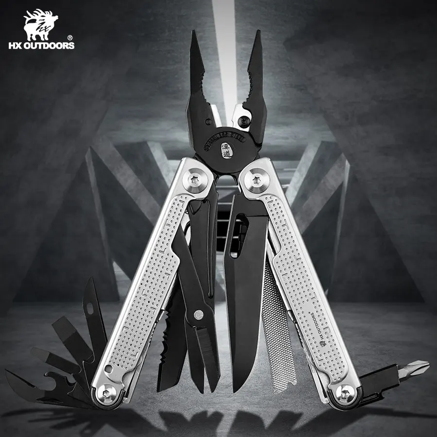 Outdoors Eagle Alicate Multifuncional Camping Sobrevivência Multitool Alicate Dobrável Tesoura Chave de Fenda Bits Serra de Caça hx