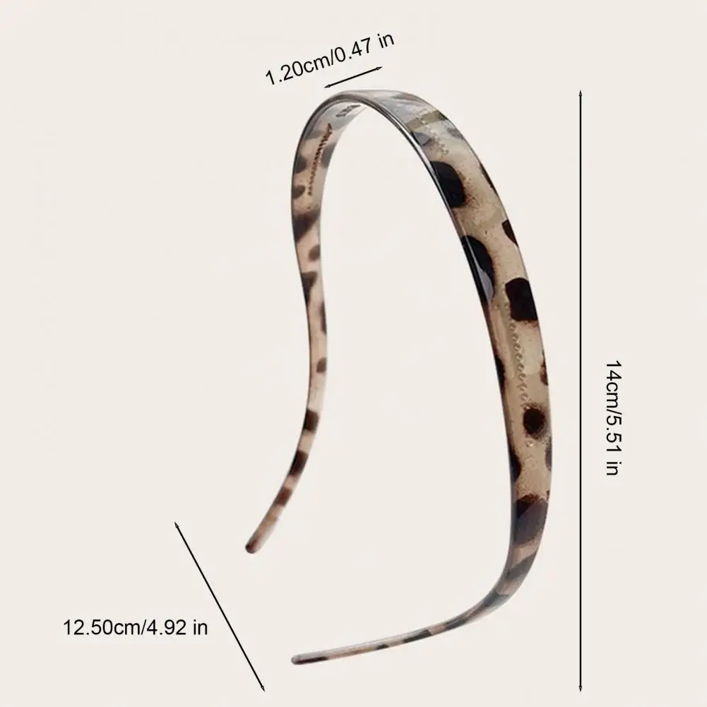 eyeglasses-wearable Headband Leopard Print Resin Headband with Anti-Slip Teeth Retro Tortoise Shell Washing Face Makeup Hair Hoo view 6