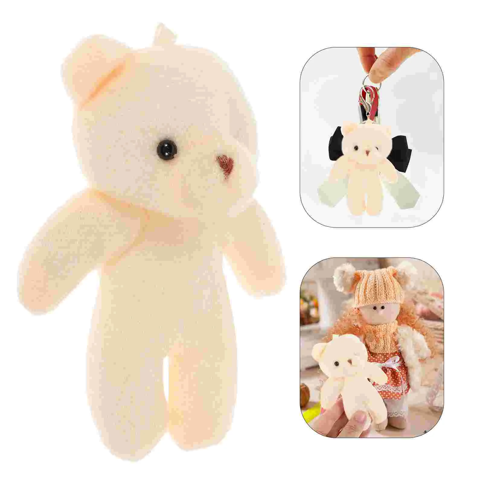 

12 Pcs Mini Bear Teddies Adorable Tiny Bears Bag Supplies Key Chain Lovely Pendant Cloth Suspending Baby Portable Decor