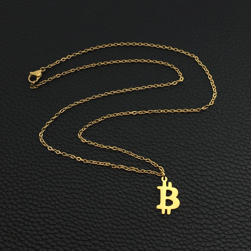 Personality Bitcoin Necklace Dropshipping CSV Link Chain Gold Colour Necklaces Jewelry Best Gift for Men And Women YP4004