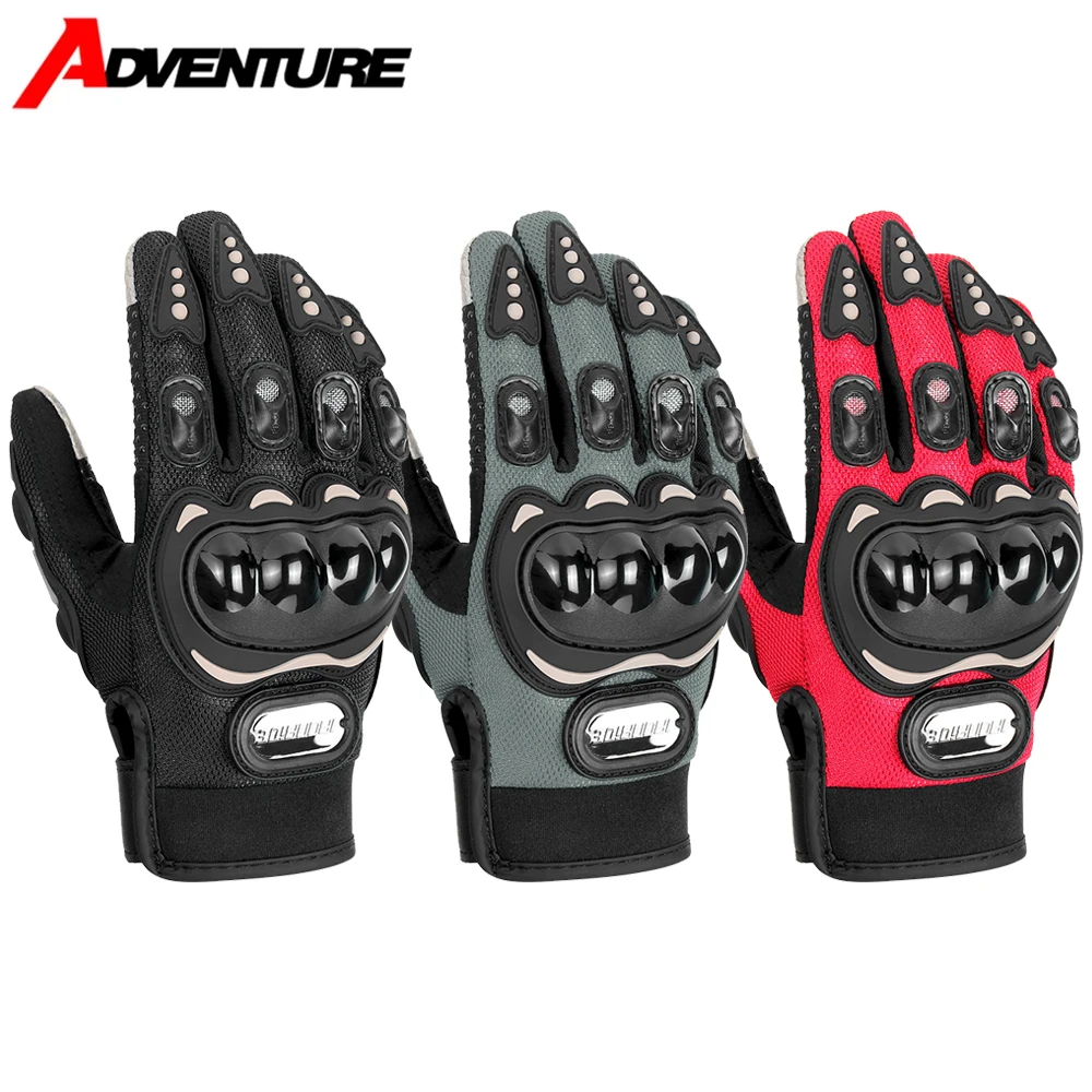 

Мотоциклетные перчатки, летние дышащие мотоциклетные перчатки, противоскользящие гоночные защитные перчатки с сенсорным экраном, перчатки для верховой езды с полным пальцем