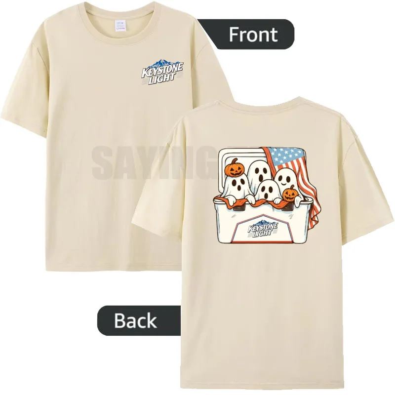 

Ghost Drinking Beer Funny Halloween Costume Beer Lover T-Shirt Novelty Gift Y2k Graphic Outfit Men's Fashion Streetwear Clothes