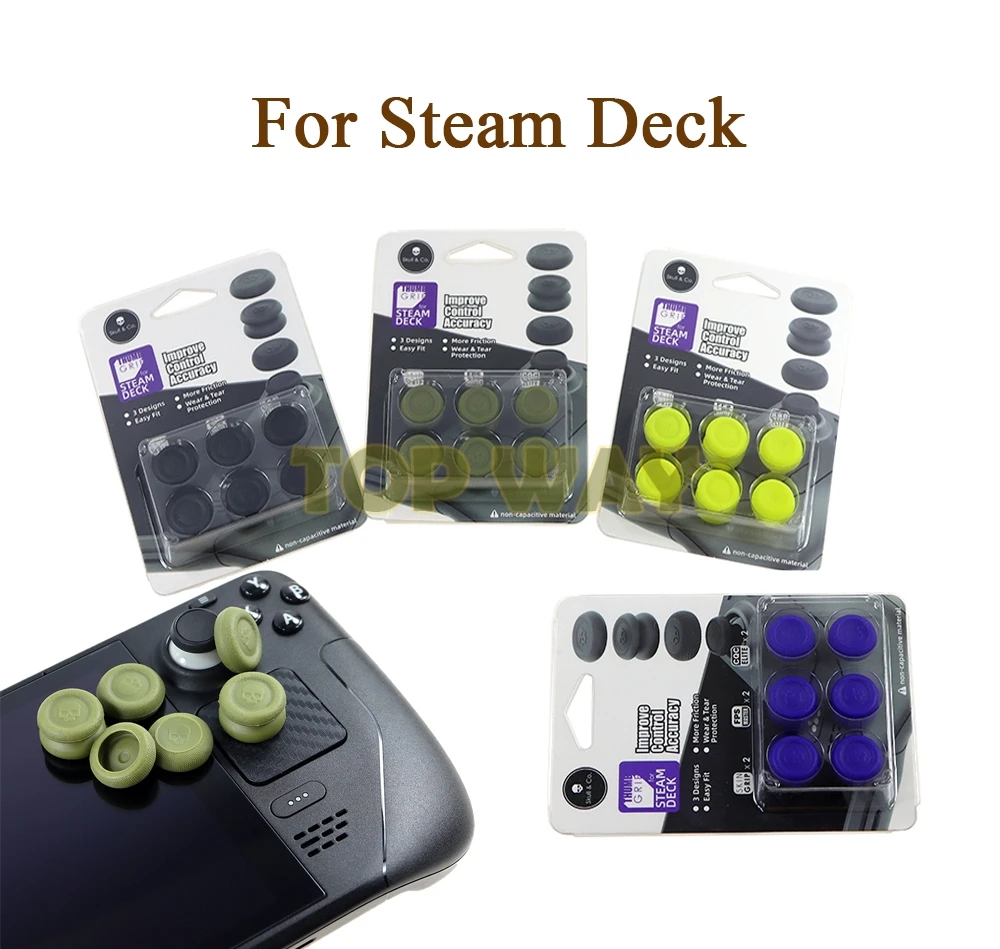 Empuñadura de pulgar para consola de juegos Steam Deck, cubierta de Thumbstick antideslizante, tapa de palo analógico de silicona, accesorios de cubierta Steam, 1 Juego