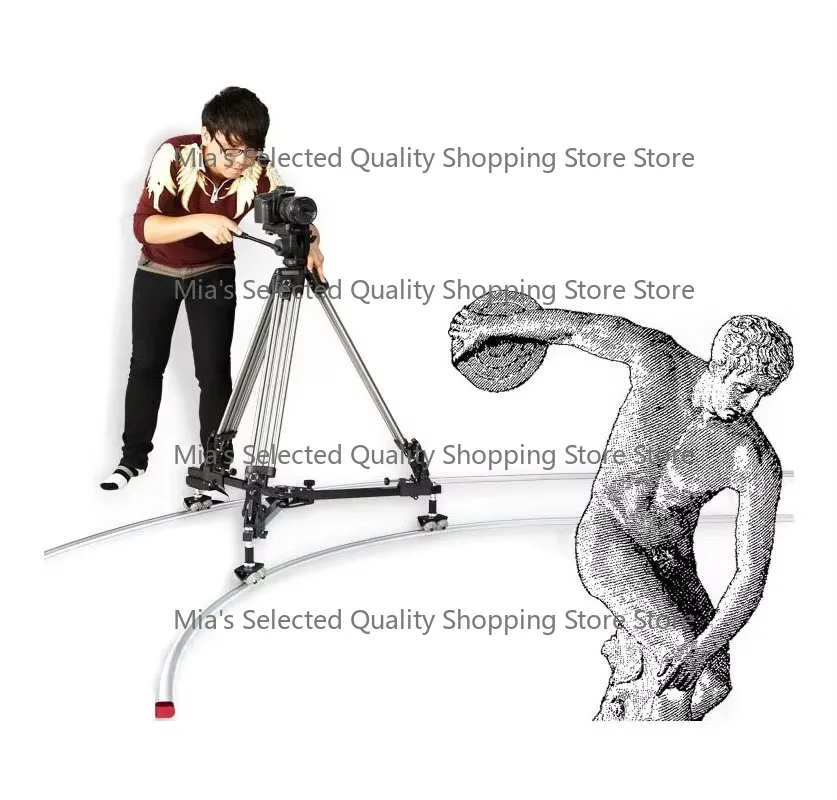 

JX300B Folding Camera Skater Dolly Strong Magnets 8 Straight 6 Curved Rail Kit Grade Aluminum Professional