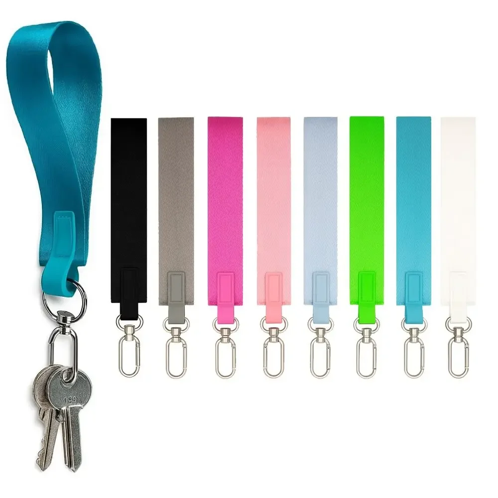 Fashion Multicolor Nylon Wristlet Strap Wrist Keychain Sports Wrist Lanyard Keys Holder Wristband Buckle Ring Bag Accessories