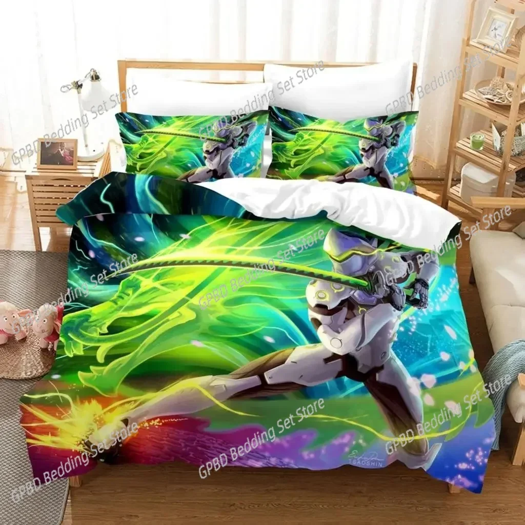 

3D Print Anime Overwatch Widowmaker Bedding Set Bed Cover Pillow Case Cartoon Anime Character Duvet Cover For Boys Queen