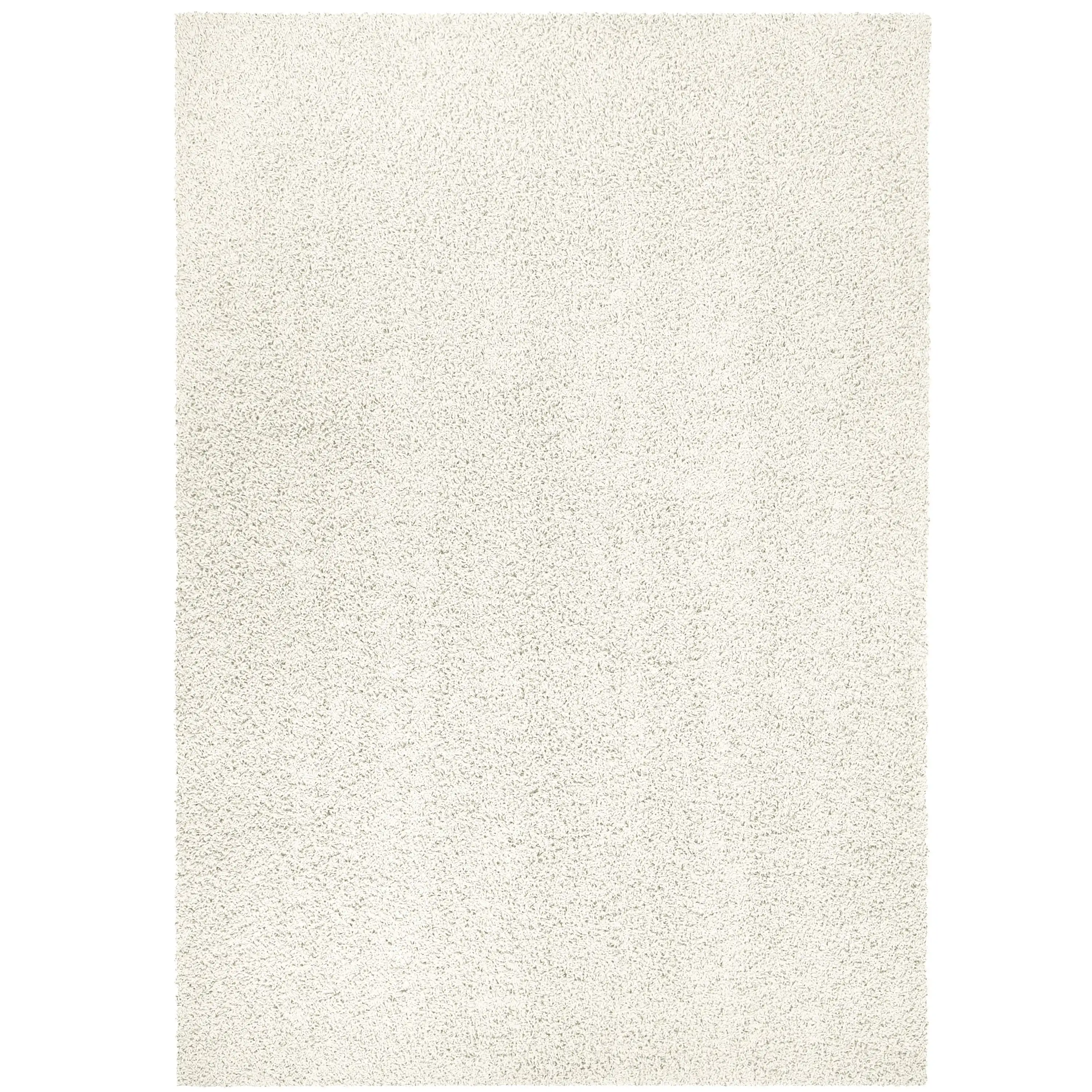 

Traditional Solid Ivory Shag Indoor Area Rug,5' X 7'