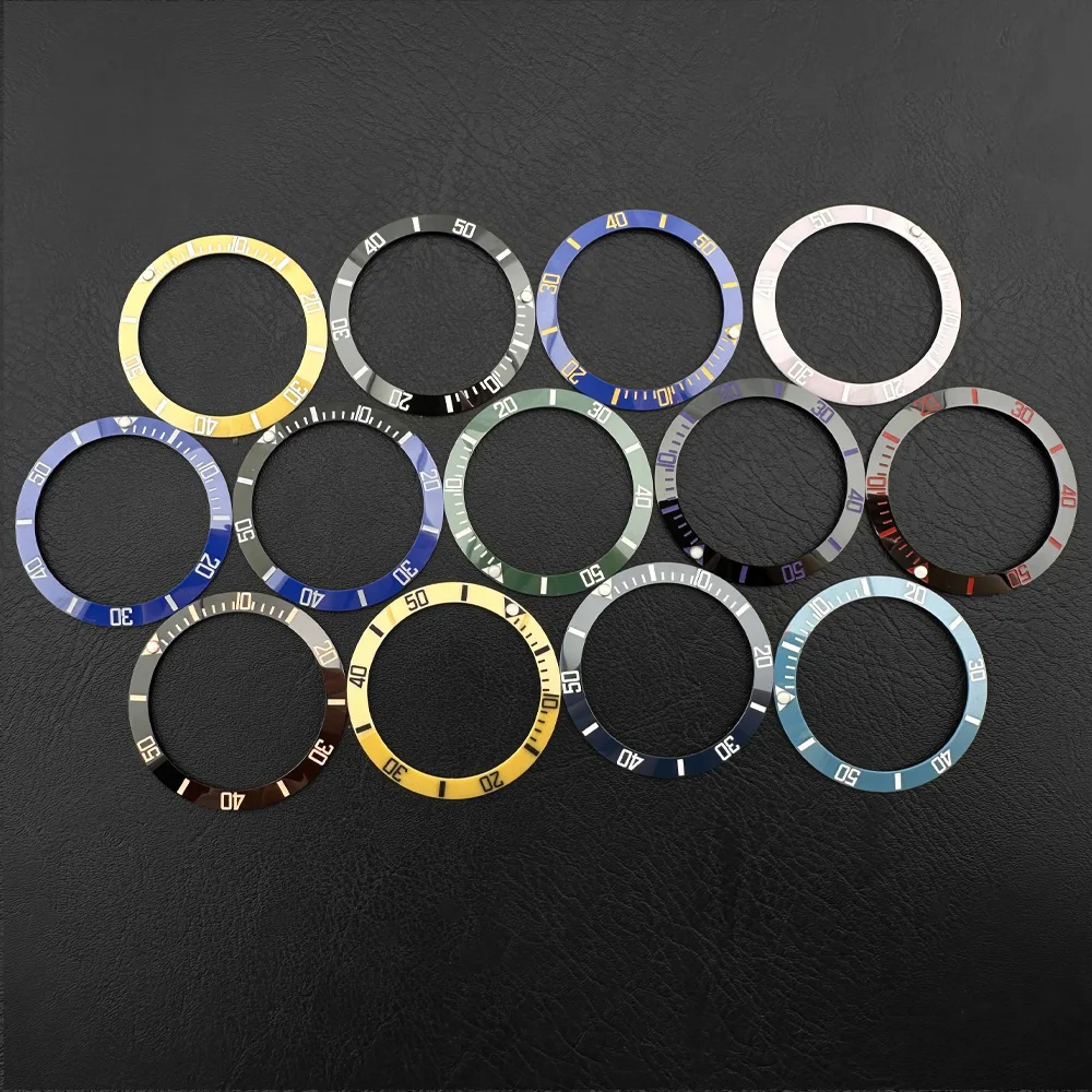 Sloping SUB 38mm*30.6mm Ceramic Aluminum Watch Bezel Replacement Fit For 40mm Watch Case Modified Wrist Watch Mod Parts