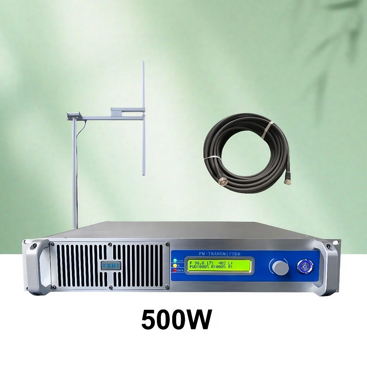 

500W FM Broadcast Transmitter Kit – Includes 500 Watts Transmitter, 1-Bay Dipole Antenna & 30M Feeder Cable