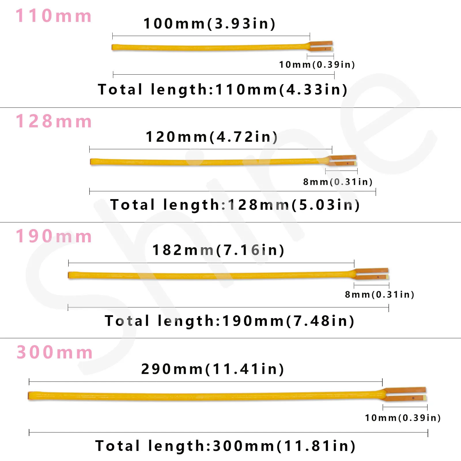 Imagem -02 - Flexível Led Edison Lâmpada Eletrodo co Direcional Filamento Fonte de Luz Lâmpada de Parede Incandescente Dc3v 110 mm 128 mm 190 mm 300 mm