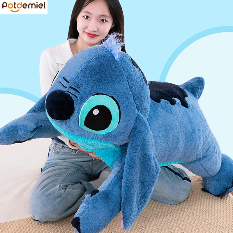 

40-75cm Puppy Stitch Doll Blue Stitch Plush Long Pillow Toys Girl Sleeping Leg Clamping Plushies Doll Children's Birthday Gifts