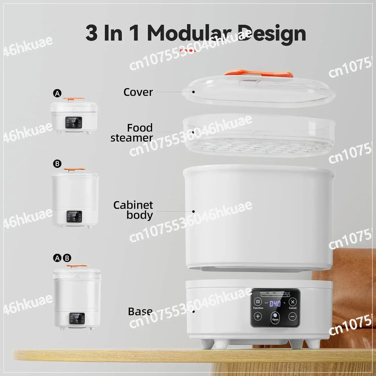 with Touch Screen Feeding Bottle Warmer & Sterilizers & Dryer Heater Electric Steam Bottle Sanitizer Large Bottle Steamer