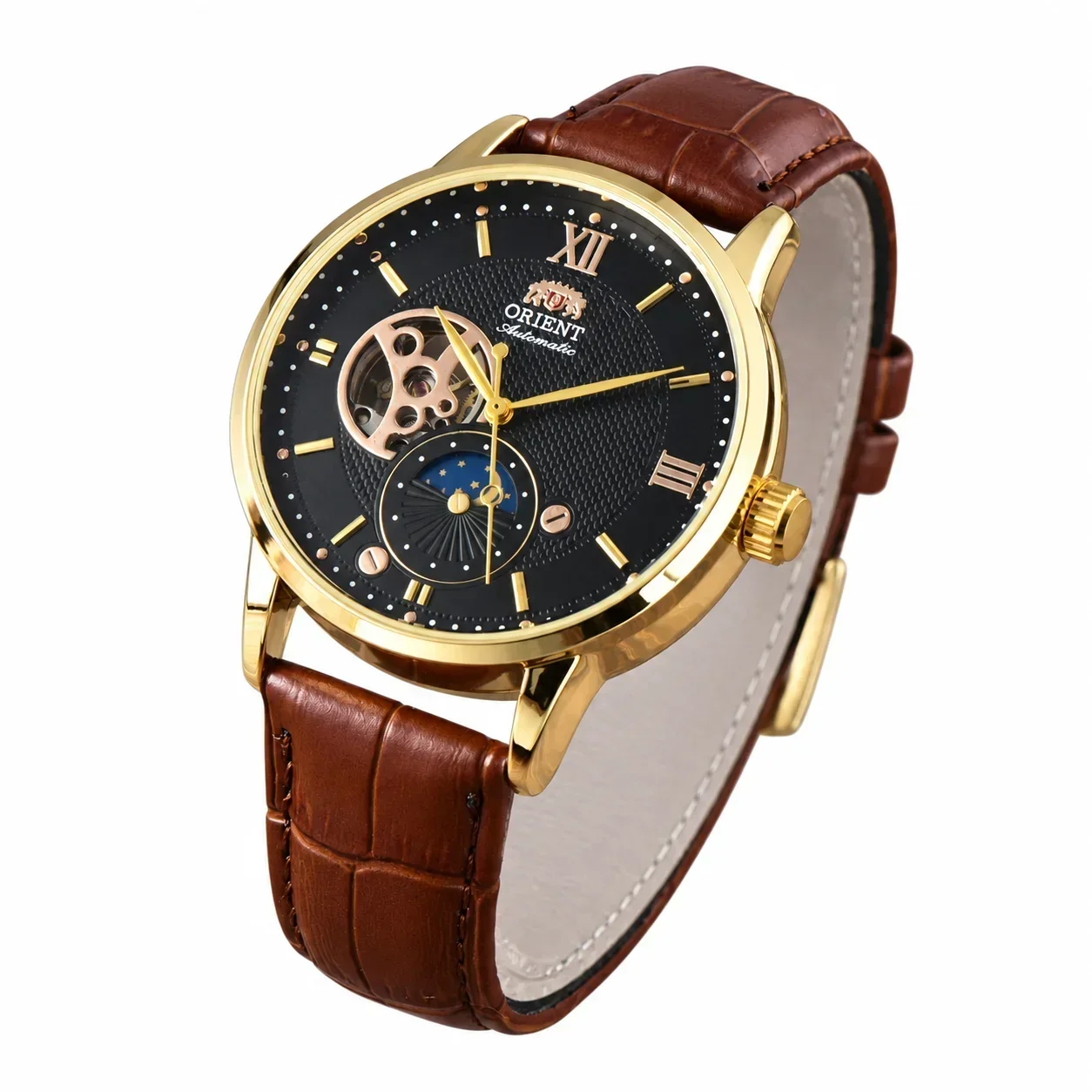 Full-Featured Ultra-Thin Automatic Sports Watch with Skeleton Dial and World Time O Series N1