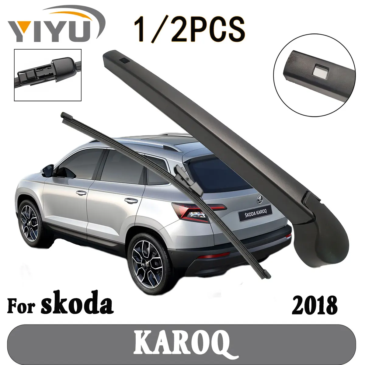 

1/2PCS Rear Wiper Blade Wiper Arm Windshield Windscreen Clean Tailgate Window Car Rain Brush For skoda KAROQ 2018