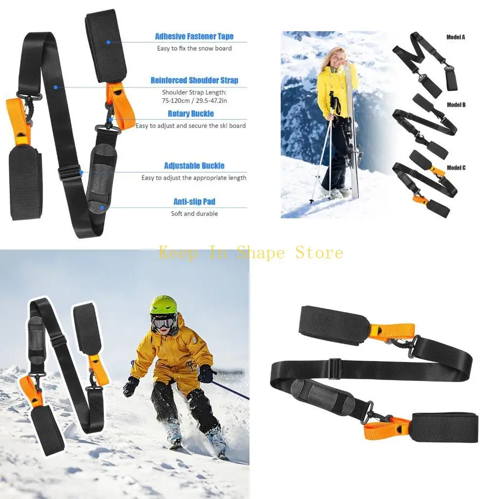 

U1JC плечевой ремень для лыжных саней для переноски без рук, конструкция из ЭВА, безопасный захват, ремень для транспортировки