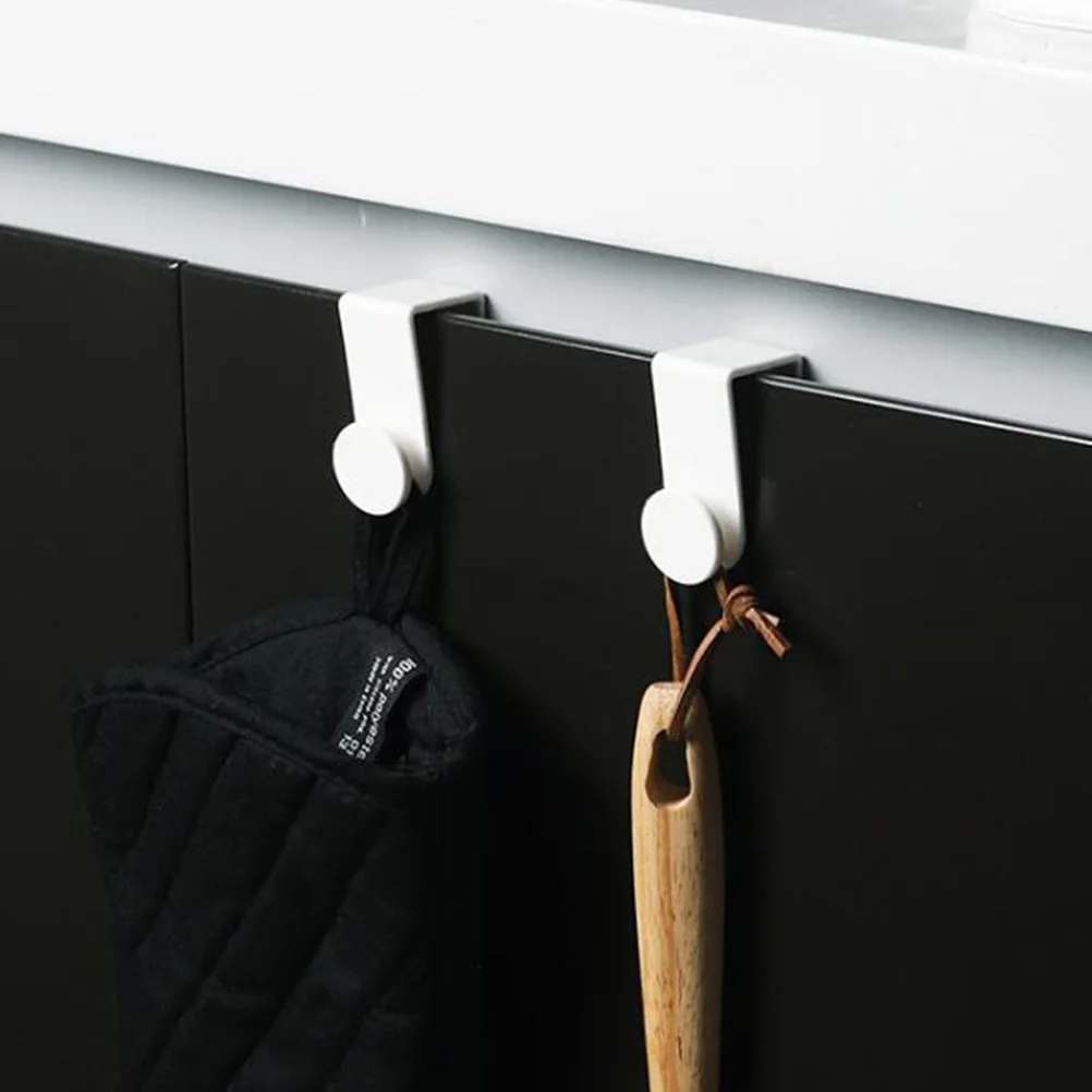 

4Pcs Over Door Hooks Simple Practical Hanger for Bathroom Kitchen Cupboard Wardrobe Office Additional Storage Space White