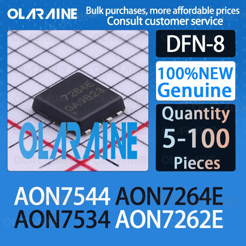 

5/10/100Pcs 100%New Original AON7262E AON7264E AON7544 AON7534 DFN-8 transistor MOSFET N/P channel