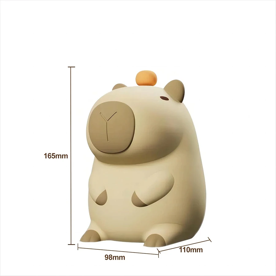 Veilleuse en Silicone Capybara, Rechargeable par USB, Animal de Dessin Animé Mignon, Lampe de oral et, Sommeil, Minuterie, Gradation, Décor de Chambre, Cadeau pour Enfant