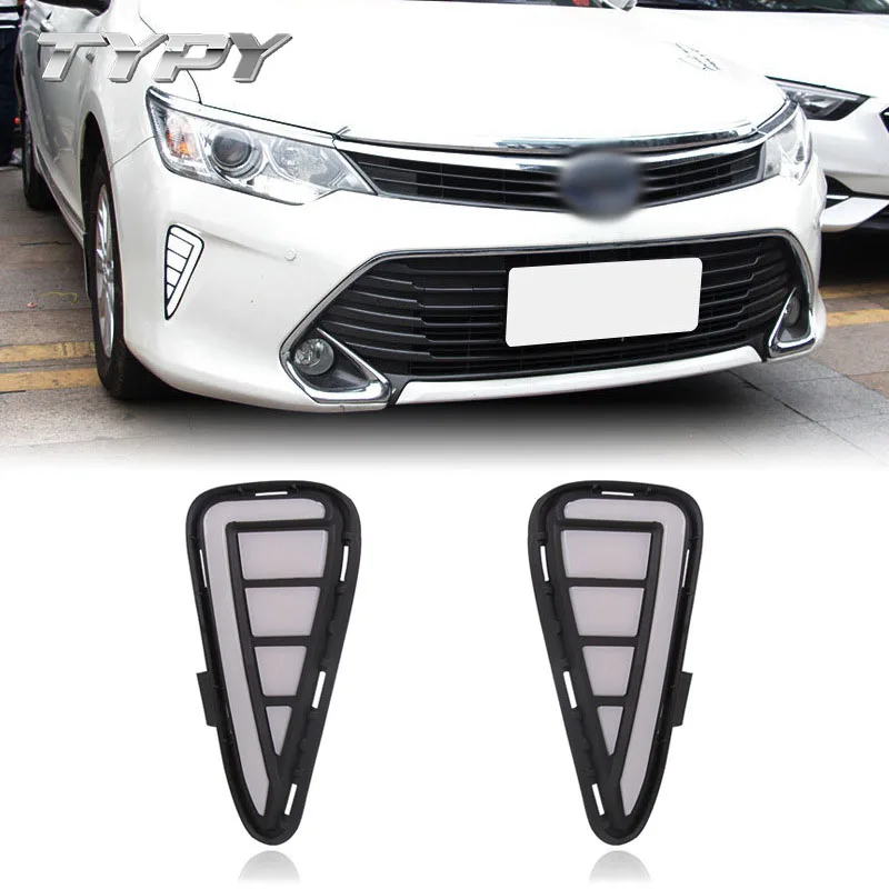 

Car Modified LED DRL Daytime Running Light Fog Lights With Yellow Turning Signal For Toyota Camry 2015 2016 2017