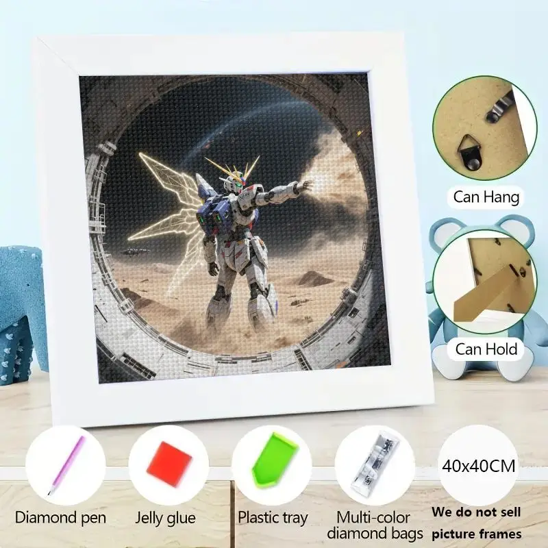 

1 шт. 5D DIY комплект алмазной живописи, полная дрель Gundam Mecha Robot Sci-Fi Warrior аниме настенное искусство горный хрусталь вышивка домашний декор Cr