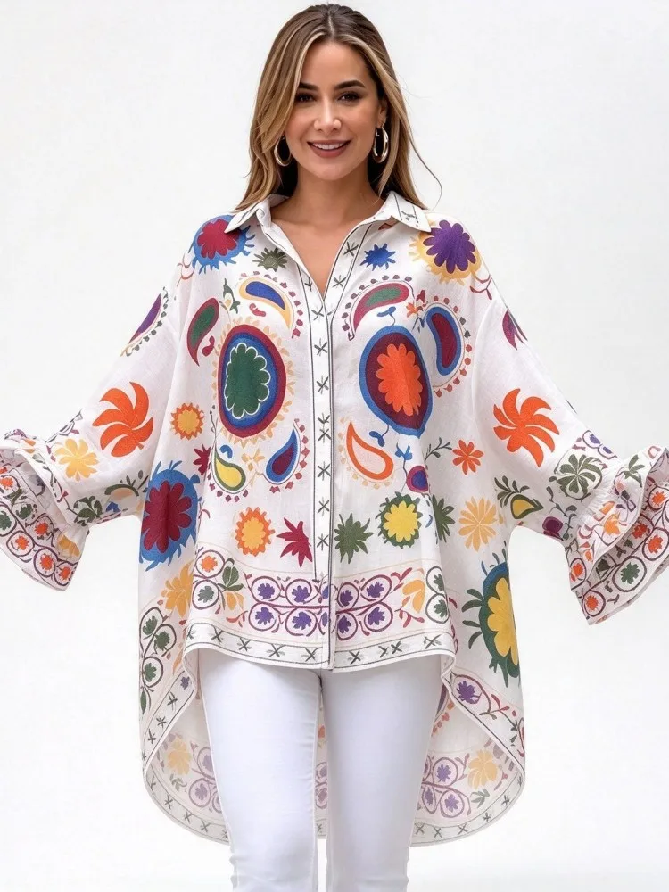 0XL-4XL Plus Size Autumn Spring Fashion Elegant Shirt Blouse Coat Turn Down Collar 3XL 4XL Big Size Women Long Sleeve Tops