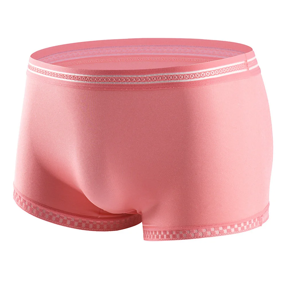 

Men Thin Transparent Lace Trunks Boxer Shorts Ice Silk 3D Bulge Pouch Underwear Premium Breathable Cotton Blend Fabric