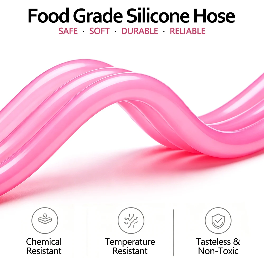 ID 2mm OD 4mm Pink Food Grade Silicone Hose 1-10M Flexible Water Tube Aquarium Pump DIY Craft Making Supplies