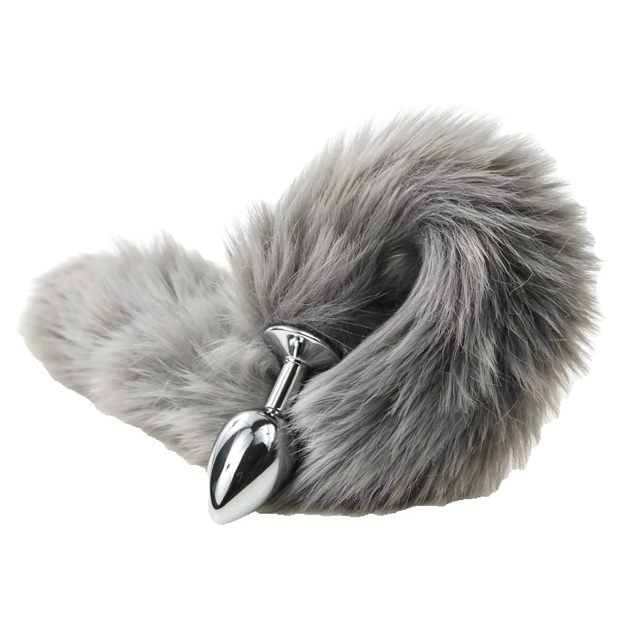 Colorful Tail Anal Plug - Fluffy Faux Fur Fox Tail with Stainless Steel Butt Plug | Cosplay & Adult Intimate Sex Toy