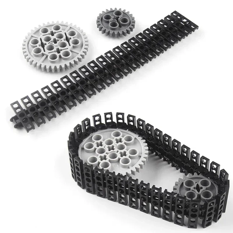 MOC Building Blocks Car Tank Vehicle DIY Track Hinges Gear Wheel Retrofit PF High-Tech Parts Bricks Toys Compatible With LEGO