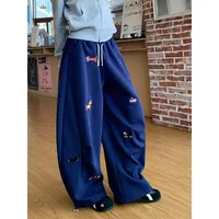 2026 Summer Autumn High Street Pants Women's Sausage Dog 3D Printed Fashion Loose Trousers Comfortable Straight Sweatpants 3