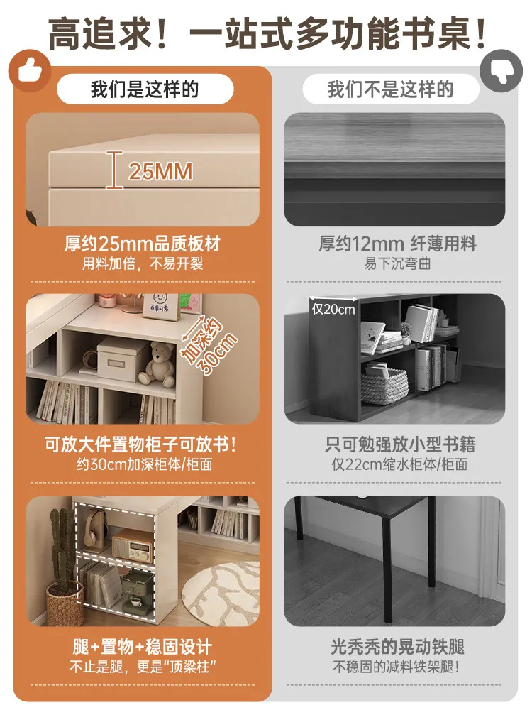 Corner Desk, Bookshelf Integrated Table, Computer Desk, Bedroom Home Study and Writing Table, Corner Desk L-shaped Table