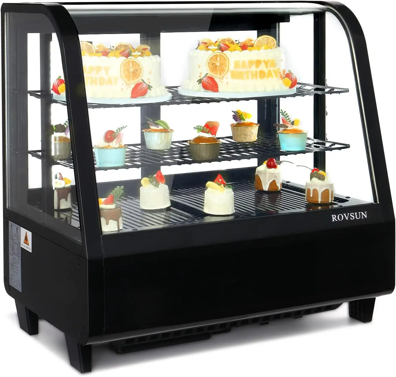 3.5 Cu.Ft Commercial Display Refrigerator ETL NSF Certified, Refrigerated Display Case Countertop Pastry Display Case w/L