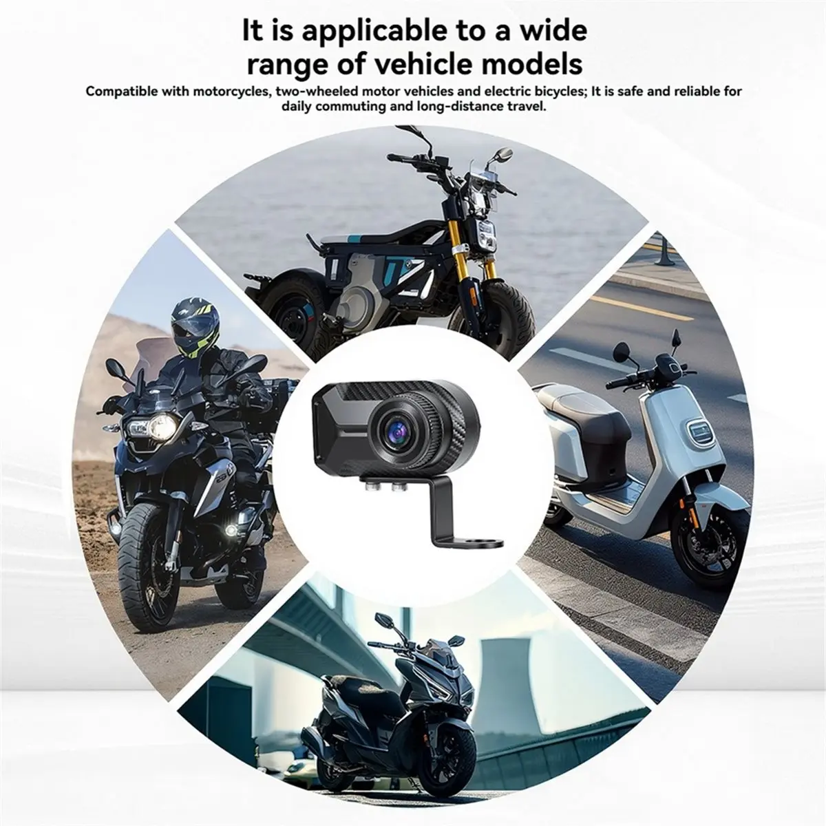 newA10R Motorcycle Dash Cam HD WiFi Mini Motorbike Driving Recorder, Waterproof Front Camera, Wide Angle, Loop Recording